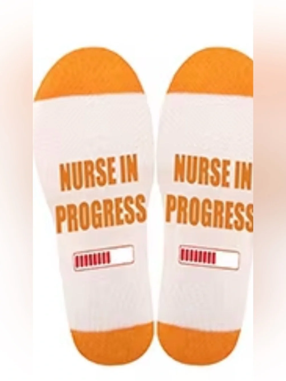 Pick 1 Pair Nurse-Themed Crew Socks - Assorted Blue, Pink, Purple, Black, Orange